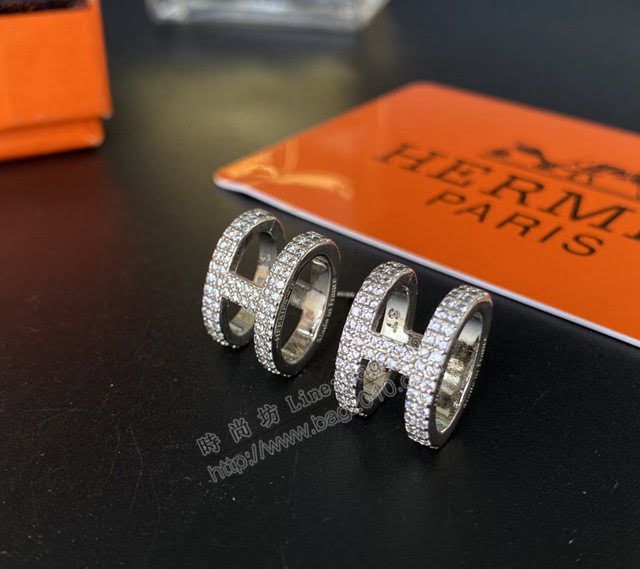 Hermes首飾品 愛馬仕H經典耳釘 Hermes愛情魔法方形琺瑯耳環  zgh1568